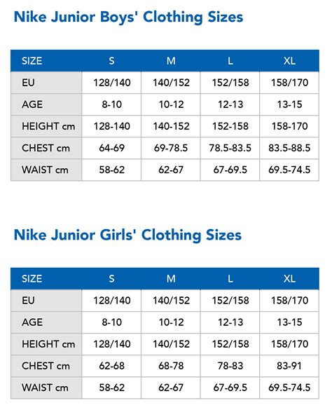 maat m nike jr|Kids' Clothing Size Chart. Nike.com.